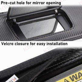 KBH Sun Visor Protector Cover for Ford Mustang 1994-2004, Vinyl Leather, Left & Right Side Sunvisors Cover, Anti-Scratch, Carbon Fiber Black (Leather Covers Only)