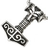DonDon Men's Necklace with Thor's Hammer Pendant Stainless Steel Silver