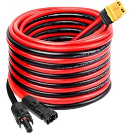 MOOKEERF Solar to XT60 Extension Cable 10AWG 15FT Solar Connector to XT60 Adapter Cable for Solar Panel to Portable Power Station Solar Generator Battery Pack