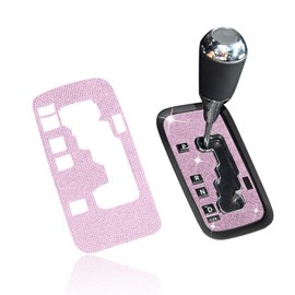 Yonput 1 Pack Bling Gear Shift Box Frame Cover, Gear Shift Panel Trim Sticker, Bling Car Interior Accessories for Jeep Wrangler (Pink)