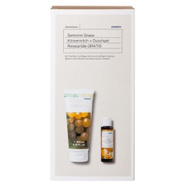 KORRES The SANTORINI GRAPE Surprise Set, 2-teilig, Duschgel (40ml) & Körpermilch (200ml), vegan, für feuchtigkeitsspendende Pflege
