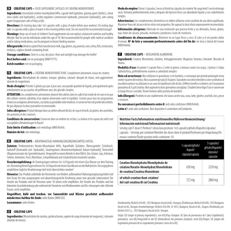 Scitec Nutrition Pure Creatine Monohydrate Capsules - 250 Capsules (1