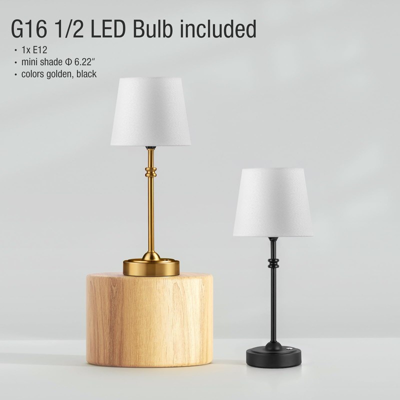 ONEWISH Cordless Table Lamps Set of 2 - Battery Powered