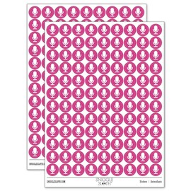 Podcast Broadcast Microphone 200+ Round Stickers - Gloss Finish - 0.50" Size - Hot Pink