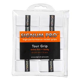Signum Pro Tour Grip Pack of 10 White Overgrip One Size