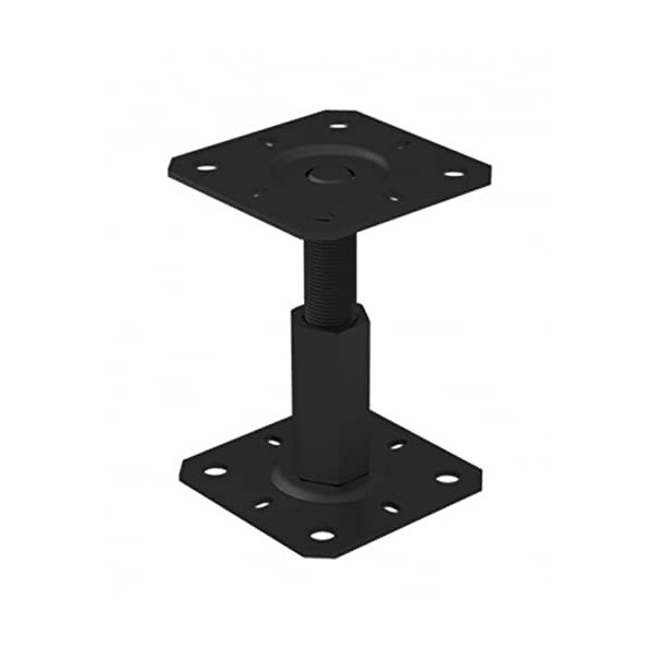 Heavy Duty Black Cataphoresis Adjustable 100-150mm Elevated Post Base Support