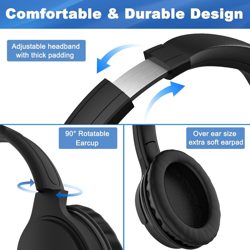 MOXKING 19.5Ft / 6M Extra Long Cord Headphones for TV