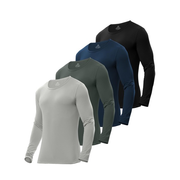 URATOT Men's Thermal Underwear Tops Crewneck Fleece Lined Long Sleeve
