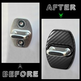 TOMALL 4 Pcs Car Door Lock Latches Covers Compatible with Chevy Silverado Tahoe Cruze Cruze Colorado Suburban, Compatible with GMC Yukon Canyon Vehicle Specific Exterior Accessories (Carbon Fiber)