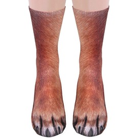 Tiaronics Funny Animal Paw Socks Novelty Socks Gag Gifts for White Elephant Gift Exchange(Dog)