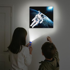 Pup Go Children's Projector Torch Space and Universe with 24 Pictures, History Slideshow Projector Toys for Children from 3 Years, Science Educational Gift for Boys and Girls