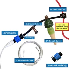 Blumat Blusoak Automatic Drip Irrigation Kit | Soaker Hose for 4x8 Raised Garden Bed, Greenhouse, Indoor or Outdoor, Flower Box | Great for Off Grid | Sustainable Gardening DIY Kit