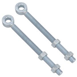 Swing Gate Long Eye Bolts Hinge + Nuts Adjustable Zinc Plated 16 x 150mm 2pc