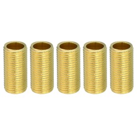 PATIKIL 5pcs M10 Thin Threaded Lamp Pipe 20mm Threaded Hollow Tube Adapter Brass Coupler Connector Pipe Fitting