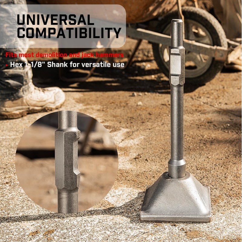 XtremepowerUS Tamper Shank and Plate for Jack Hammer Bit Electric