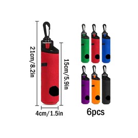 Anlising 6pcs Golf Ball Carry Bag, Tee Holder Carry Bag, Tee Bag Neoprene Ball, Golf Ball T Holder Made of Neoprene, Golf Tee Holder, for Belt Bag, Golf Gifts, Replacement Accessories (6 Colours)