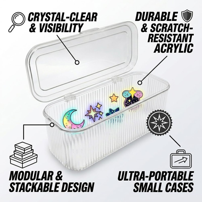 Patch Display 12 Compartment Acrylic Button Display Case for Pins