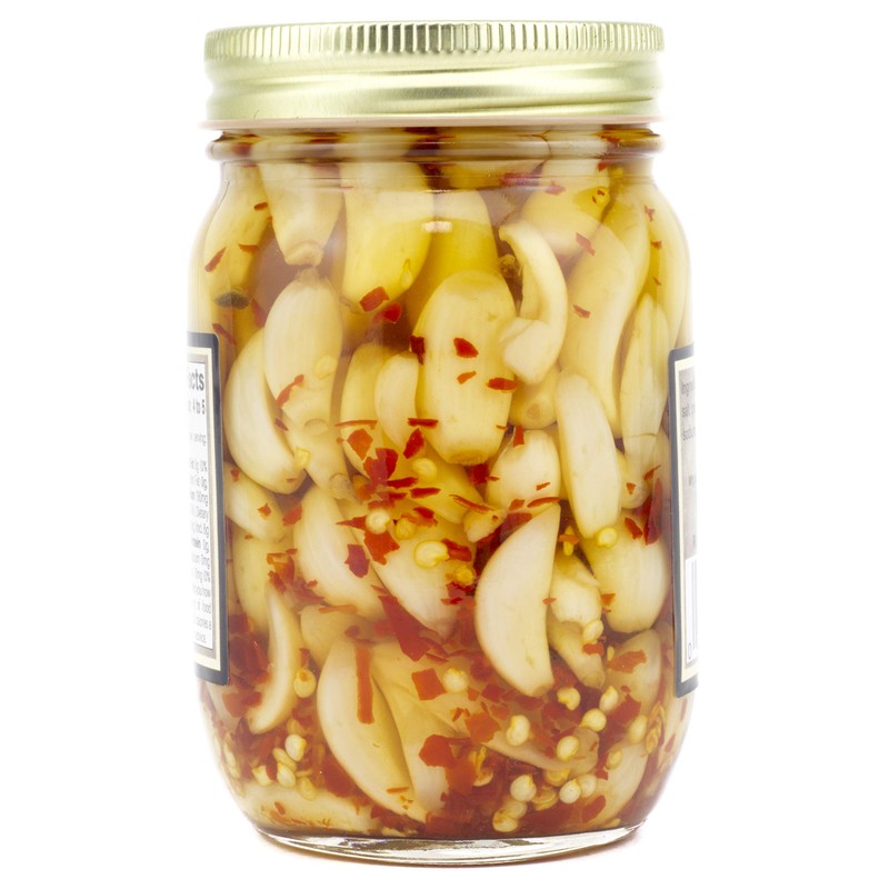 Amish Wedding All-Natural Hot Pickled Garlic 15 Ounces (2 Jars)