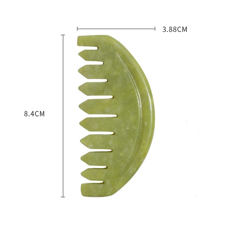 TEONEI Jade Head Comb Massage,Natural Jade Stone Head Therapy Massage