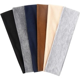 6piece Headbands for Women Hair Non Slip Elastic Sweat Hairbands Soft Fabric Hair Bands Workout Yoga Running Sport Hair Wrap (Mixing Colors, One Size)