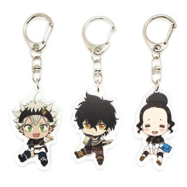 EBTY DREAMS Inc. - Set of 3 Black Clover Acrylic Keychain Black Bull Asta, Yuno, Charmy Pappitson