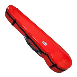 PAITITI Violin Shaped Full Size Durable Super Light Fiber Glass Case with Hygrometer Backpackable (Red)