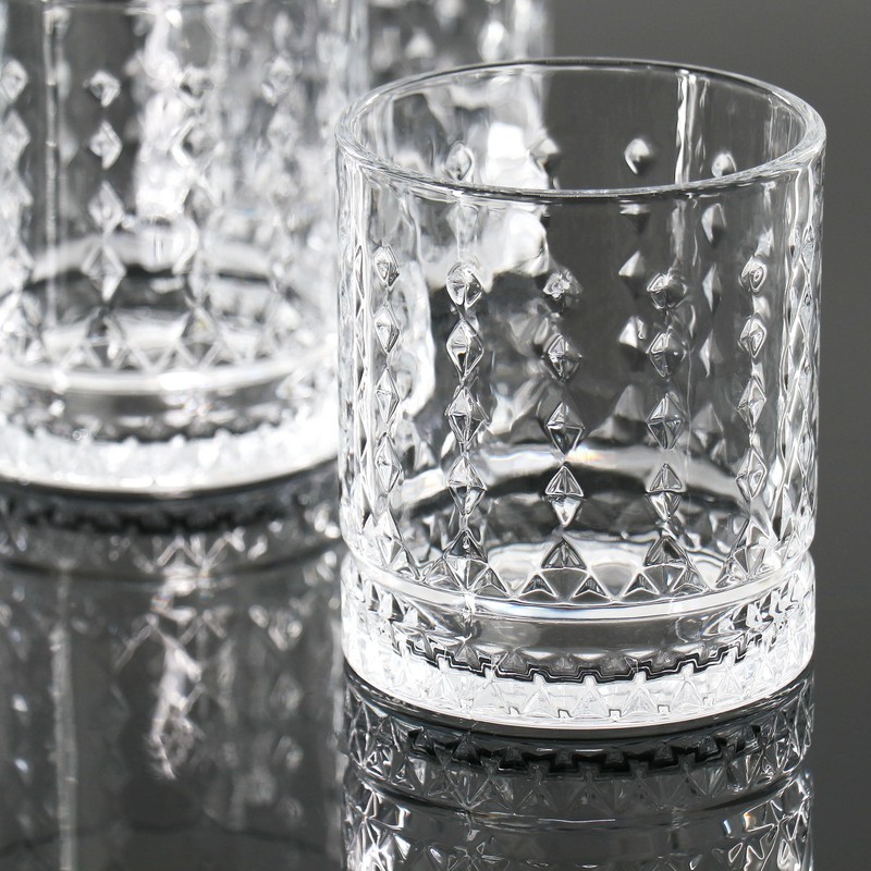 Gibson Home 4 Piece 13 Ounce Teardrop Embossed Double Old-Fashioned