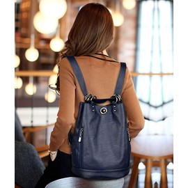 Deerword Ladies' Rucksack, Ladies’ Handbag, City Backpack - blue, size: m