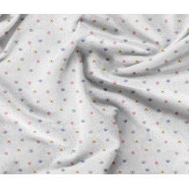 Soimoi Unstitched Crepe Fabric, 1 Meter - 42" Wide, White - Face Print, Soft and Light Weight Fabric Material for Suits, Garments, Dresses and Accessories