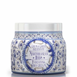 Le Maioliche Mediterranean Herbs Moisturising Body Cream 450 ml Made in Italy Notes of Mediterranean Herbs, Lemon Peel, Myrtle, Jasmine, Wild Lily, Thyme, Ginger
