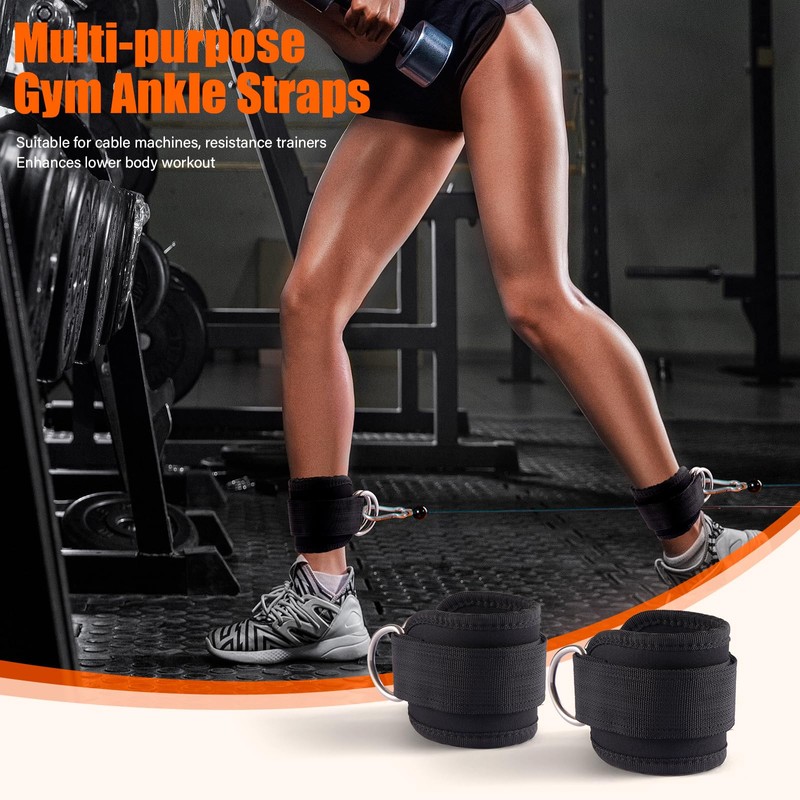 HOMEE Ankle Straps for Cable Machines,Adjustable Breathable Leg Straps for