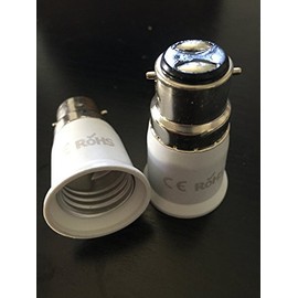 Sim Gold Leaf Female Converter B22 to E27 Adapter, White, Small, 634065862596