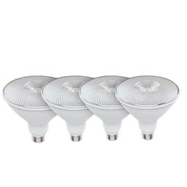 GE Lighting (Pack of 4) GE Warm White LED PAR38 Flood Light, Indoor Outdoor, 15 watt, 1200 Lumen, Dimmable, HD Light for Exceptional Color Contrast and Brightness