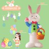12FT Easter Outdoor Inflatable Decoration, Inflatable Bunny Jacquard Basket, Built-in