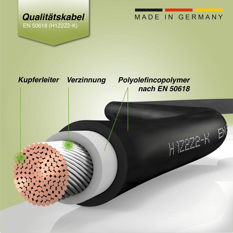 SOLARTRONICS Connection Cable for Charge Controller 6 mm² 1 m