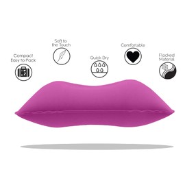 Peixiong 3 PCS Camping Pillows Ultralight Inflatable Pillow Small Squared Flocked Fabric for Hiking,Camping,Traveling,Napping,Desk Rest,Neck &Lumbar Support(Purple,Pink,Blue)