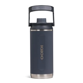 IGLOO Chug 36 Thermal Flask, Insulated Water Bottle, Stainless Steel Bottle, Anthracite, 1 Litre, Keeps Cold for up to 48 Hours