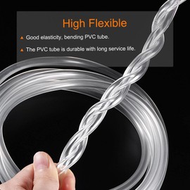 TOP-VIGOR 32mm ID 38mm OD PVC Clear Vinyl Tubing, 2M Length Food Grade Flexible Water Pipe, Plastic Tube for Transfer Water, Oil, Air, Powders & Fine Granules