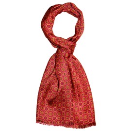 Lorenzo Cana Dandy Style High End Luxury Scarf 100% Silk Printed Tie Pattern Layered Silk Scarf Silk Scarf 30 x 160 cm Red 8920011