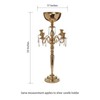 TABLECLOTHSFACTORY 33" Tall Gold Arm Shiny Metal Candelabra Chandelier Votive