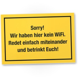 DankeDir! Sorry kein WiFi - Türschild Deko Wanddeko Bars Cafés Restaurants Lustiges Schild mit Spruch Wohnung - Geschenkidee Geburtstagsgeschenk beste Freunde Party Geschenk - Überraschung