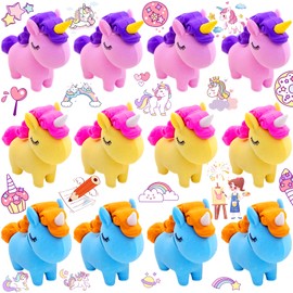 Pack of 12 unicorn erasers, unicorn eraser for children, unicorn cartoon eraser, novelty unicorn eraser, for birthday, children's party, festival, New Year, Christmas children's party