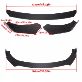 ZTT Carbon Style Front Bumper Lip Body Kit Spoiler Splitter For Infiniti Q60 Q70 G25