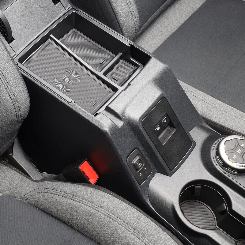IAG I-Line Armrest Organizer w/Wireless Phone Charging Pad for Ford