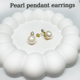 YDOOQAZ Twisted Spiral Pearl Drop Earrings for women - elegant pearl earrings for women, perfect for any occasion, enhance your style with timeless beauty (Large pearl stud earrings)