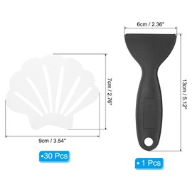 PATIKIL 30 Pcs Non Slip Bathtub Stickers, Anti Slip Shower Stickers with Scraper Bathroom Shower Floor Decals Sea Shell Shape Cute Treads Tubs, Transparent