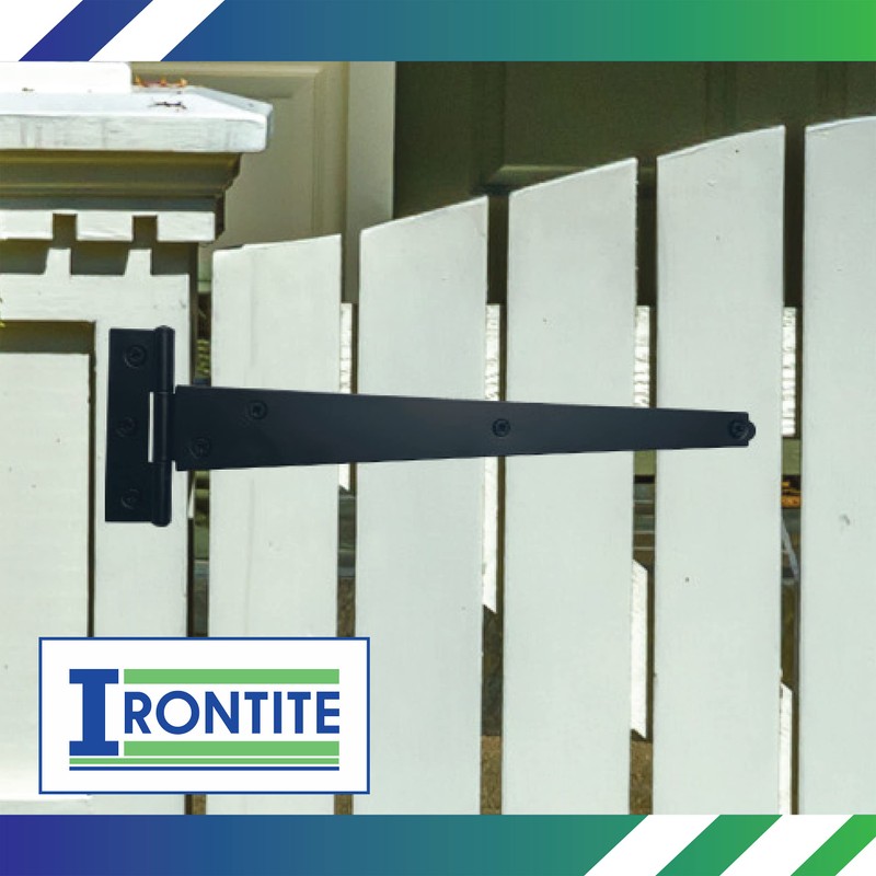 IRONTITE® 3 Pack Black T Hinges 350mm (14"), Gate Hinges