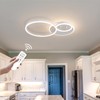 O'NEELDY Modern 3 Ring LED Chandelier Lamp Fixture White 25.59''Dimmable