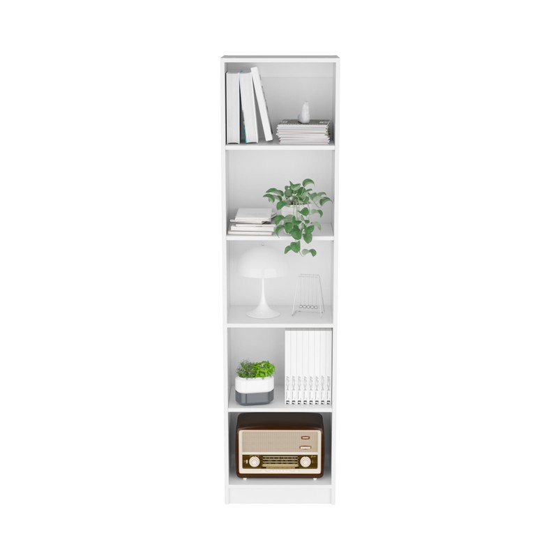 FocusOnHome Bookcase Compact Bookshelf with Multiple Shelves, White
