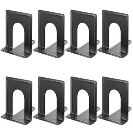 MaxGear - Extremos de metal extra grandes de 8.5 pulgadas, sujetalibros clásicos negros premium para estantes, sujetalibros antideslizantes, tapón de libro para libros, películas, CD/juegos, 8.5 x 5.9